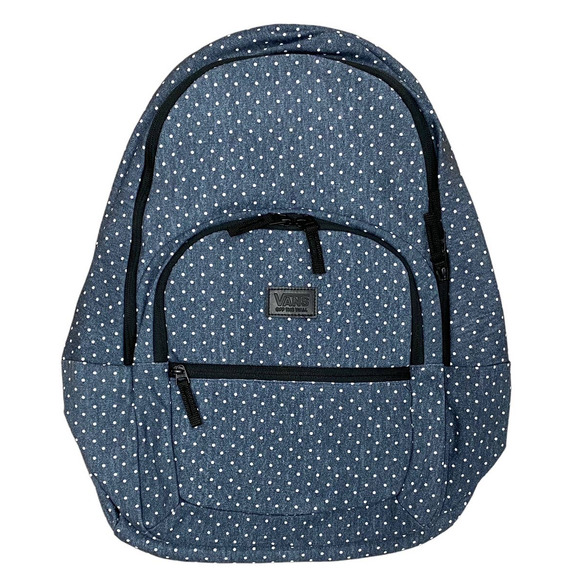 Vans Handbags - Vans Off The Wall Women's Schooling Blue Denim Polka Dot Backpack Bag